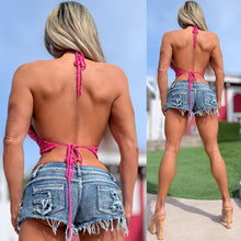 Connie's LIMITED TOP!!!  Potential Underbood Exposure "PINK CROCHET Halter Top" Adjustable Neck and Back Tie, Fits Just about Anyone ❤️