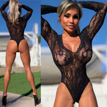 Connie's Perfect with Jeans, Skirts, or the Bedroom 💋 "BLACK LACE and RHINESTONE BODYSUIT" Champagne Room Lingerie Bodysuit