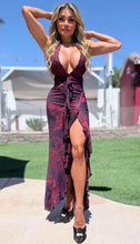 Connie's ***LIMITED*** "Sophisticated 🍷 DESERT ROSE HIGH LOW Maxi" Ruched Butt, STRETCH MESH, Open Back, Adjustable Halter tie