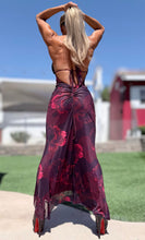 Connie's ***LIMITED*** "Sophisticated 🍷 DESERT ROSE HIGH LOW Maxi" Ruched Butt, STRETCH MESH, Open Back, Adjustable Halter tie