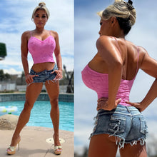 Connie's Exclusive PASSION PINK "RICH and INNOCENT DOUBLE LACE CAMI Top" Super Stretch Fit...Made in The USA😍