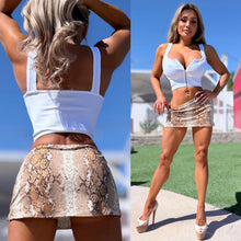 Connie's "SUPER STRETCH SEAMLESS WHITE Ribbed CROP Tank Top" Open The Chest as Deep as you want with Eye Hook Opening