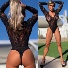 Connie's Perfect with Jeans, Skirts, or the Bedroom 💋 "BLACK LACE and RHINESTONE BODYSUIT" Champagne Room Lingerie Bodysuit