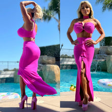 Connie's EXCLUSIVE "HAWAIIAN 🏝️ PASSION PINK SET" Racerback Choker Top and Maxi Skirt SET,  Made in USA
