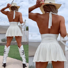 Connie's VERY LIMITED "NAUGHTY MARILYN 😈 SUPER SHORT SHORT CLUB MIN" WHITE Double Ruffle with Built in Shorts, Made in USA