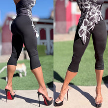 Connie's EXCLUSIVE!! MADE in USA!!! "BLACK CAPRI LEGGINGS" Signature Double Fabric Construction