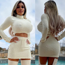 Connie's EXCLUSIVE "RICH SOFT & FLUFFY CREAM SET" Mini Skirt and Long Sleeve Top, with Form Fit Stretch ❤️❤️❤️