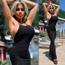 Connie's ***LIMITED***  "BLACK ✨SPARKLE ✨ Maxi 🖤🖤🖤" SIDE CLEAVAGE and PLUNGING LOW BACK With Super Stretch Fit
