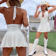 Connie's VERY LIMITED "NAUGHTY MARILYN 😈 SUPER SHORT SHORT CLUB MIN" WHITE Double Ruffle with Built in Shorts, Made in USA