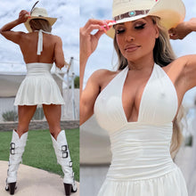 Connie's VERY LIMITED "NAUGHTY MARILYN 😈 SUPER SHORT SHORT CLUB MIN" WHITE Double Ruffle with Built in Shorts, Made in USA