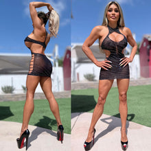 Connie's "THE PERFECT SINFUL 😈 FIT MINI" Rhinestones 💎💎💎 and STRATEGIC CUT OUTS, Stretch See Thru CLUB PARTY Lingerie Mini Dress