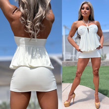 Connie's "WHITE SUGAR BLING MINI" It's All About the ASS and Legs, Make it as Short as You want, Rhinestone accent, Made in USA