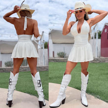 Connie's VERY LIMITED "NAUGHTY MARILYN 😈 SUPER SHORT SHORT CLUB MIN" WHITE Double Ruffle with Built in Shorts, Made in USA