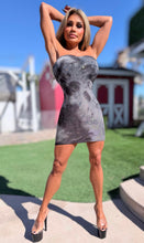 Connie's "GRAY SMOKE 🚬💨💨💨TIE DYE and 💎💎💎 RHINESTONES MINI" Double Layer Full Stretch Mesh Strapless Mini