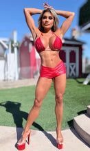 Connie's EXCLUSIVE!!! "H.A.F.  Booty Flash Shorts" Made in USA, RED LUST Rubberized Stretch Fit