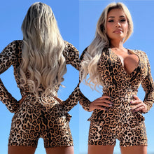 Connie's  LIMITED "LEOPARD CLUB ROMPER 🍸 WITH HIP POCKETS" FULL STRETCH Fabric,  Made in USA!!!
