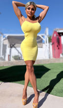 Connie's $32.95 SEAMLESS MINI EXCLUSIVE "SEMI SHEER YELLOW 🌞 EVERYDAY HEAD TURNER TANK MINI DRESS" Tight Fit Super Stretchy