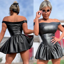 Connie's LIMITED EXCLUSIVE 😈NAUGHTY NAUGHTY RUBBER CLUB MINI😈 BLACK FULL STRETCH RUBBER FABRIC, Built in Booty Shorts, Made in the USA