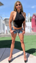 Connie's LIMITED "SIDE CLEAVAGE HALTER TOP" BLACK SILKY SHEEN Fabric Double support, for use without a Bra, Made in USA