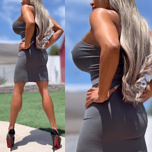 Connie's $32.95 SEAMLESS MINI EXCLUSIVE "GOTH GRAY EVERYDAY HEAD TURNER TANK MINI DRESS" Tight Fit Super Stretchy