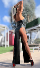 Connie's LIMITED EXCLUSIVE "DARING DOUBLE SPLIT MIDI" BLACK Stretch X-Leather, EXTREME Double Thigh Split