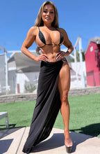 Connie's LIMITED "RICH MAXI SKIRT Resort BIKINI Cover up" GOLD HIP ACCENT, High Thigh Cut, STRETCH FIT