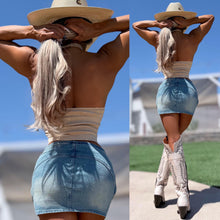 Connie's  "RICH STITCHED LIGHT CREAM SUEDE LOOK CORSET HALTER TOP" Stretch Fit and Adjustable Chest Tie