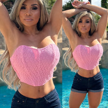 Connie's "Cali Beach ⛱️ PINK Corset Top" 💋💋💋 Spandex stretch, and Flexible Front Boning, Eye Hook Closure 🌞🌞🌞