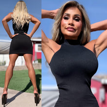 Connie's EXCLUSIVE "SEAMLESS and DELICIOUS BLACK RIBBED MOCK NECK Mini" Super Stretchy, NOT LINED