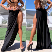 Connie's LIMITED "RICH MAXI SKIRT Resort BIKINI Cover up" GOLD HIP ACCENT, High Thigh Cut, STRETCH FIT