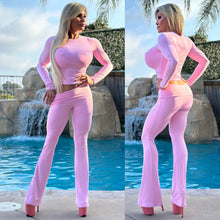 Connie's "LIMITED EXCLUSIVE" TRUE PINK Sexy & Sporty Athleisure Set, SIGNATURE DOUBLE FABRIC Top and Leggings , Made in the USA