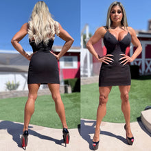 Connie's 🌞$33.95🌞 "SIMPLE SEXY WHITE Spaghetti Strap LACE CHEST STRETCH FIT MINI" BIG RIBBED, Stretch Fit, Double Fabric on the chest only