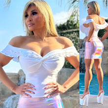 Connie's EXCLUSIVE ITEM!!! "IRIDESCENT PINK Mini Skirt" Full Stretch Fit...Made in the USA
