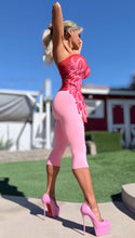 Connie's EXCLUSIVE!! MADE in USA!!! "PINK CAPRI LEGGINGS" Signature Double Fabric Construction