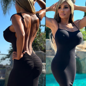 ***LIMITED*** Connie's "BLACK Backless 🌴 Maxi 🖤🖤🖤" With Super Stretch Fit and Adjustable Shoulder straps ...Made in the USA...💯