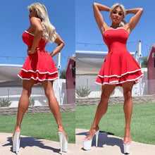 Connie's CUTE and Seductive 💋 "FITTED BANDEAU Tiered Ruffle Mini" Stretch Fabric, Side Zipper, NO SHORTS IN THIS MINI DRESS