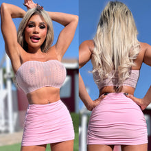 Connie's "RICH PINK RUCHED MINI SKIRT" Double Layer SKIN TIGHT FULL STRETCH FABRIC...  Made in USA 💋