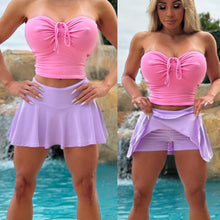 Connie's EXCLUSIVE "SUPER SHORT 🔥LILAC VIXEN🔥 Club Ruffle Mini Skort 👀👀" Stretch Fit...Made in the USA