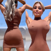Connie's EXCLUSIVE "SEAMLESS and DELICIOUS ☕MOCHA☕ RIBBED MOCK NECK Mini" Super Stretchy, NOT LINED