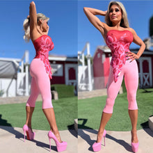 Connie's EXCLUSIVE!! MADE in USA!!! "PINK CAPRI LEGGINGS" Signature Double Fabric Construction