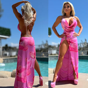Connie's *LIMITED* "SEDUCTIVE PINK ORCHID MESH Maxi" STRETCH MESH, Adjustable Back Straps, High Cut Thigh 🩷🩷🩷