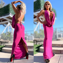 Connie's LIMITED EXCLUSIVE "RICH & DARING CELEBRATION MAXI 🍾🥂" RICH Magenta DEEP DEEP CHEST COWL Plunge, LINED, Not for the SHY