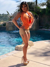 Connie's "VIP Vegas Club Girl Liquid Rubberized 🥂 Desert Sand Mini Shorts" Stretch Fit...Made in the USA😘
