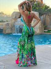 ***LIMITED*** Connie's LUX 🌴 Island BoHo Style, Hiding 🌴🐆🌴 Leopard *Silk* High Low Maxi" With Hand Sewn 💎 Crystal Accents ...💯😘