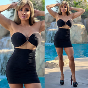 FINAL SALE Connie's  VIP🍾🥂 ... BLACK 🖤 Ruched TUBE 🥂 Mini" With Super Stretch & 🤫 Hidden Double Fabric Lining 💋... Made in the USA 💯