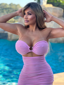 FINAL SALE Connie's  VIP🍾🥂 ...  PINK 💗 Ruched TUBE 🥂 Mini" With Super Stretch & 🤫 Hidden Double Fabric Lining 💋... Made in the USA 💯