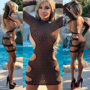 **LIMITED** Connie's...Top Shelf🍸 "SCANDALOUS Vegas Vixen Mini" With See 👀 thru FENDI BROWN 🤎😈🤎 Mesh 🥂" MADE IN THE USA 😘