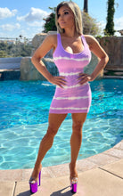Connie's... CALIFORNIA 🌞 THICK RIBBED X-Back Tank Mini" LILAC Tie Dye  Super Stretchy Ribbed Tank Dress... 🔥🔥🔥😻