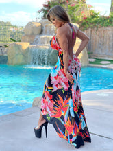 ***LIMITED*** Connie's LUX 🌴 Island BoHo Style, 🥂Tropical 🌺 & Orchids🥂 *SILK* High Low Maxi" With Hand Sewn 💎 Crystal Accents ...💯😘