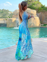 ***LIMITED*** Connie's LUX 🌴 Island BoHo Style, 🌊Blue 👄 *Silk* High Low Maxi" With Hand Sewn 💎 Crystal Accents ...💯😘